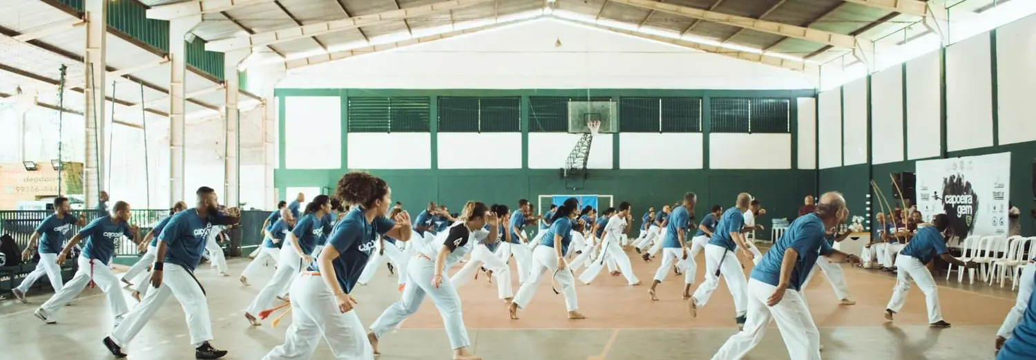 Aula de capoeira em projeto do CTEMT